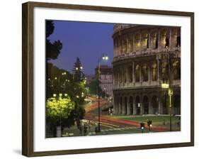 Colosseum Illuminated at Night in Rome, Lazio, Italy, Europe-null-Framed Photographic Print