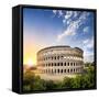 Colosseum in Rome at sunset, Italy-Jan Christopher Becke-Framed Stretched Canvas