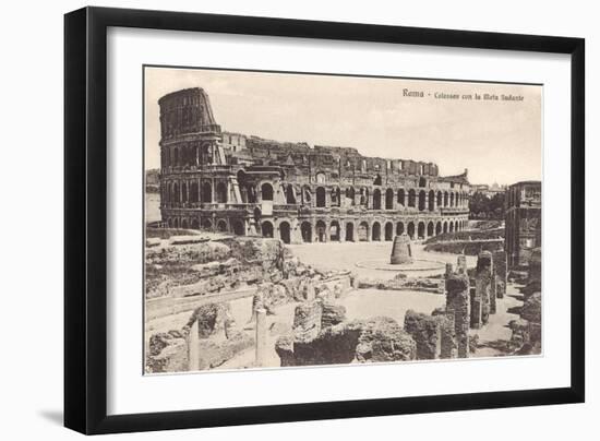 Colosseum in Rome with Meta Sudans, Ruins-null-Framed Art Print