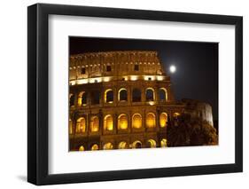 Colosseum Large Moon Details, Rome, Italy Built by Vespacian-William Perry-Framed Photographic Print