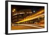 Colosseum Modern Street Abstract Night Moon Time Lapse, Rome, Italy Built by Vespacian-William Perry-Framed Photographic Print