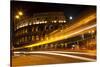 Colosseum Modern Street Abstract Night Moon Time Lapse, Rome, Italy Built by Vespacian-William Perry-Stretched Canvas