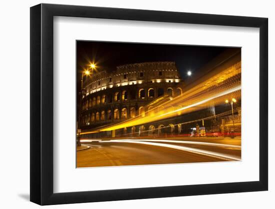 Colosseum Modern Street Abstract Night Moon Time Lapse, Rome, Italy Built by Vespacian-William Perry-Framed Photographic Print