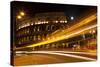 Colosseum Modern Street Abstract Night Moon Time Lapse, Rome, Italy Built by Vespacian-William Perry-Stretched Canvas