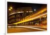 Colosseum Modern Street Abstract Night Moon Time Lapse, Rome, Italy Built by Vespacian-William Perry-Framed Photographic Print