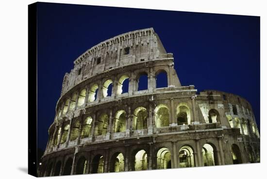 Colosseum or Flavian Amphitheatre at Night-null-Stretched Canvas