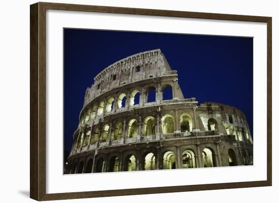 Colosseum or Flavian Amphitheatre at Night-null-Framed Photographic Print