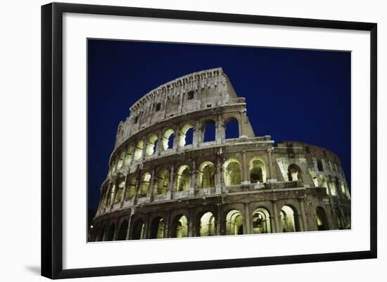 Colosseum or Flavian Amphitheatre at Night-null-Framed Photographic Print