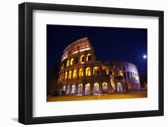 Colosseum Overview Moon Night Lovers, Rome, Italy Built by Vespacian-William Perry-Framed Photographic Print