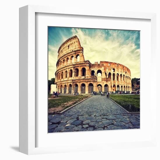 Colosseum Ruins Rome Italy-null-Framed Art Print