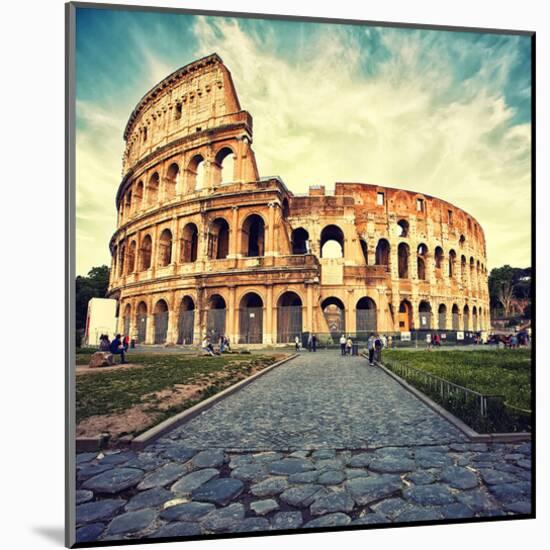 Colosseum Ruins Rome Italy-null-Mounted Art Print