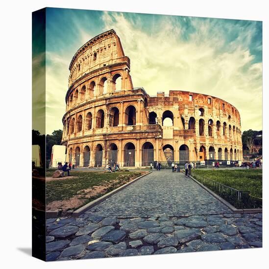 Colosseum Ruins Rome Italy-null-Stretched Canvas