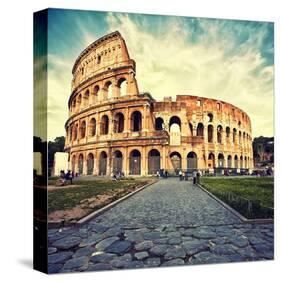 Colosseum Ruins Rome Italy-null-Stretched Canvas