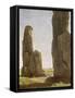 Colossi of Memnon at Daybreak-English Photographer-Framed Stretched Canvas
