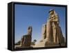 Colossi of Memnon Stand at Entrance to the Ancient Theban Necropolis on West Bank of Nile at Luxor-Julian Love-Framed Stretched Canvas