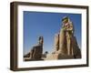 Colossi of Memnon Stand at Entrance to the Ancient Theban Necropolis on West Bank of Nile at Luxor-Julian Love-Framed Photographic Print