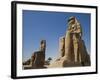 Colossi of Memnon Stand at Entrance to the Ancient Theban Necropolis on West Bank of Nile at Luxor-Julian Love-Framed Photographic Print