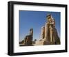 Colossi of Memnon Stand at Entrance to the Ancient Theban Necropolis on West Bank of Nile at Luxor-Julian Love-Framed Photographic Print