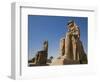 Colossi of Memnon Stand at Entrance to the Ancient Theban Necropolis on West Bank of Nile at Luxor-Julian Love-Framed Photographic Print