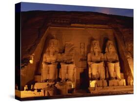 Colossi of Ramses II, Floodlit, Great Temple of Ramses II, Abu Simbel, Egypt-Strachan James-Stretched Canvas