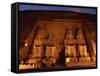 Colossi of Ramses II, Floodlit, Great Temple of Ramses II, Abu Simbel, Egypt-Strachan James-Framed Stretched Canvas