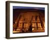 Colossi of Ramses II, Floodlit, Great Temple of Ramses II, Abu Simbel, Egypt-Strachan James-Framed Premium Photographic Print