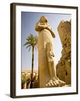 Colossus of Ramses Ii and a Favorite Daughter in Karnak Temple, Luxor, Egypt-Dave Bartruff-Framed Photographic Print