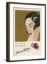 Colour Advertisement for a Hair Comb Worn in the Shingled Bob of an Elegant 1920s Lady-null-Framed Art Print