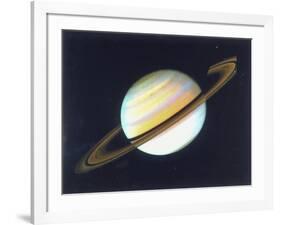 Colour-Enhanced View of Saturn, 1980-null-Framed Giclee Print