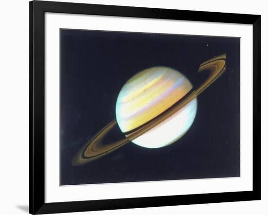 Colour-Enhanced View of Saturn, 1980-null-Framed Giclee Print