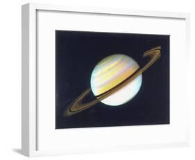 Colour-Enhanced View of Saturn, 1980-null-Framed Giclee Print