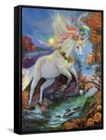 Colour-Fall Unicorn-Sue Clyne-Framed Stretched Canvas