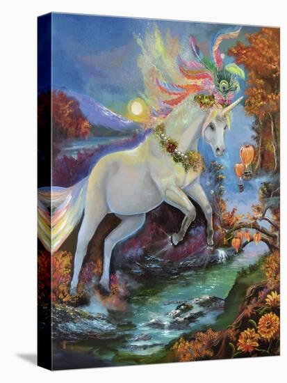 Colour-Fall Unicorn-Sue Clyne-Stretched Canvas