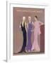 Colour Fashion Illustration Showing Three Glamorous Evening Gowns-null-Framed Art Print
