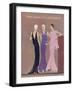 Colour Fashion Illustration Showing Three Glamorous Evening Gowns-null-Framed Art Print