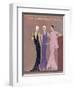 Colour Fashion Illustration Showing Three Glamorous Evening Gowns-null-Framed Art Print