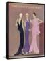 Colour Fashion Illustration Showing Three Glamorous Evening Gowns-null-Framed Stretched Canvas