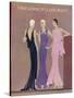 Colour Fashion Illustration Showing Three Glamorous Evening Gowns-null-Stretched Canvas