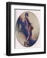 Colour Illustration by Lewis Baumer Showing a Fashionable Flapper Girl Out Shopping-null-Framed Art Print