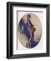 Colour Illustration by Lewis Baumer Showing a Fashionable Flapper Girl Out Shopping-null-Framed Art Print