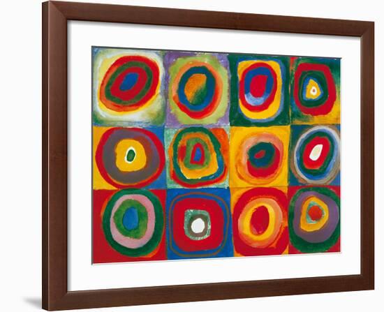 Colour Study - Squares And Concentric Circles-Wassily Kandinsky-Framed Art Print