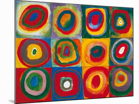 Colour Study - Squares And Concentric Circles-Wassily Kandinsky-Mounted Art Print