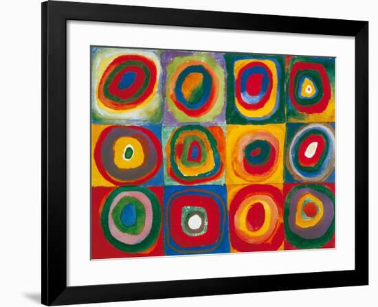 Colour Study - Squares And Concentric Circles-Wassily Kandinsky-Framed Art Print