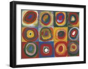 Colour Study - Squares And Concentric Circles-Wassily Kandinsky-Framed Giclee Print