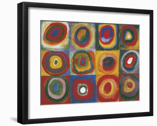 Colour Study - Squares And Concentric Circles-Wassily Kandinsky-Framed Giclee Print