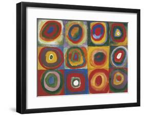 Colour Study - Squares And Concentric Circles-Wassily Kandinsky-Framed Giclee Print