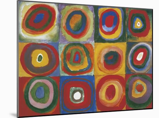 Colour Study - Squares And Concentric Circles-Wassily Kandinsky-Mounted Giclee Print