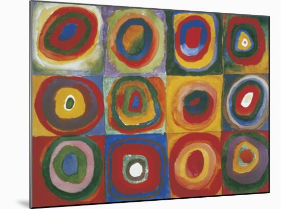 Colour Study - Squares And Concentric Circles-Wassily Kandinsky-Mounted Giclee Print