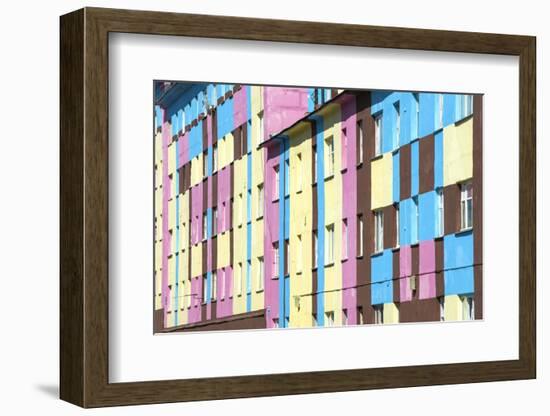 Coloured Apartment Houses, Siberian City Anadyr, Chukotka Province, Russian Far East, Eurasia-Gabrielle and Michel Therin-Weise-Framed Photographic Print