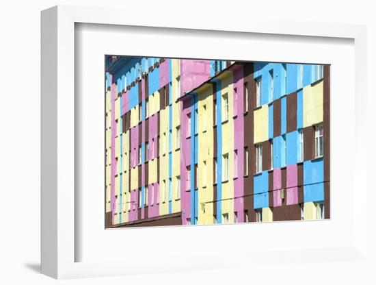 Coloured Apartment Houses, Siberian City Anadyr, Chukotka Province, Russian Far East, Eurasia-Gabrielle and Michel Therin-Weise-Framed Photographic Print